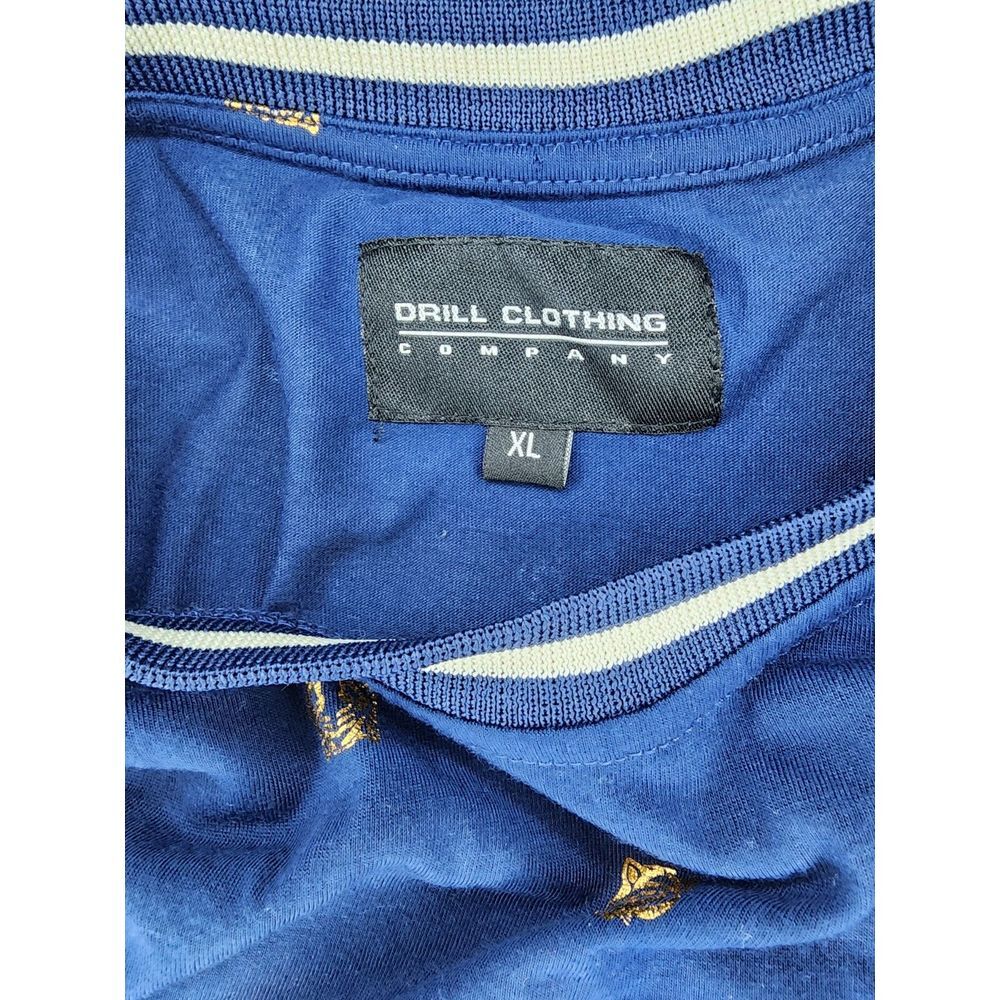 Drill Clothing T Shirt XL Blue All Over Tiger Print Short Sleeve Crew neck‎ - Picture 4 of 5